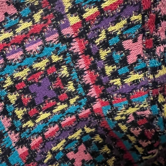 FARM RIO Pullover Multicolor Square Neck Crochet Sweater Sz S - Picture 5 of 5